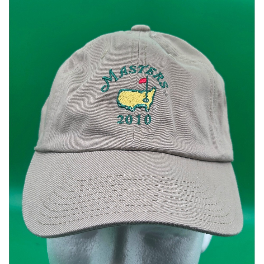 American Needle Masters 2010 Golf Tournament Hat Tan Cotton Adjustable Strapback